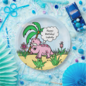 T-レックスをテーマにした誕生日プレート ペーパープレート (パーティー)