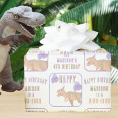 T-レックスタンアドオン名と年齢恐竜誕生日 ラッピングペーパー