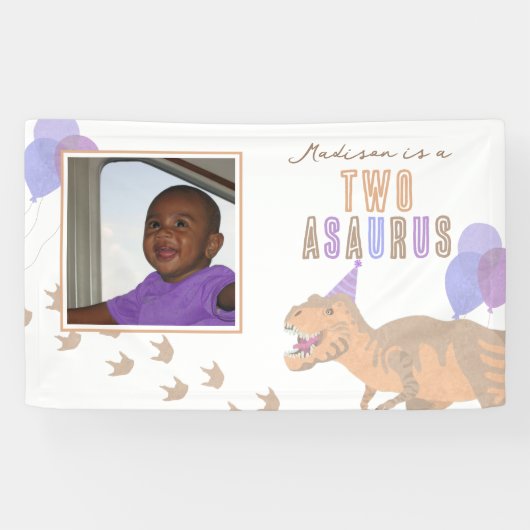 T-レックスタンフォトエイジドノウハウ恐竜の子供パーティー 横断幕 (横)