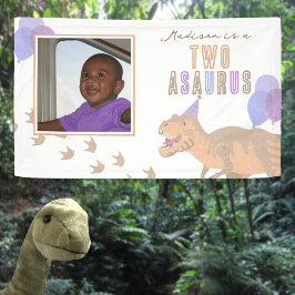 T-レックスタンフォトエイジドノウハウ恐竜の子供パーティー 横断幕