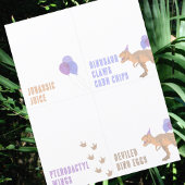 T-レックスタンDIY折り畳み恐竜の食べ物テントカード