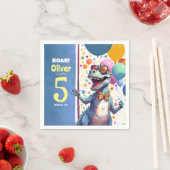 T-レックスチロナサウルス恐竜カラフル誕生日 スタンダードカクテルナプキン (インサイチュ)