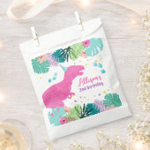 T-レックスピンクディノヒンドゥーナスデノプレヒストリック誕生日 フェイバーバッグ (クリップ留めされた状態)