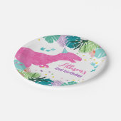 T-レックスピンクディノヒンドゥーナスデノプレヒストリック誕生日 ペーパープレート (アングル)