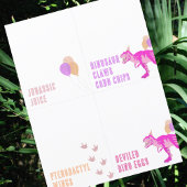 T-レックスピンクDIY折り畳み恐竜の食べ物テントカード