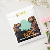 T-レックスローパーソナライズされたル恐竜誕生日 フェイバーバッグ (封をした状態)