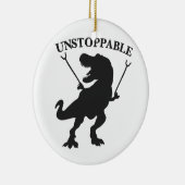 T-レックス停止不可 – 背景色の選択 セラミックオーナメント (右)