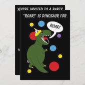 T-レックス子供の誕生日パーティの招待状 招待状 (正面/裏面)