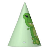 T-レックス恐竜の誕生パーティーグリーン パーティーハット (左)