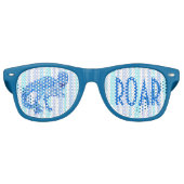 T-レックス恐竜カラフル先史時代ストライプの レトロサングラス (正面)