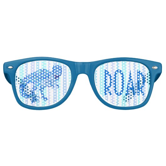 T-レックス恐竜カラフル先史時代ストライプの レトロサングラス (正面)