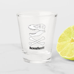 T.レックス恐竜スカル海賊旗 ショットグラス