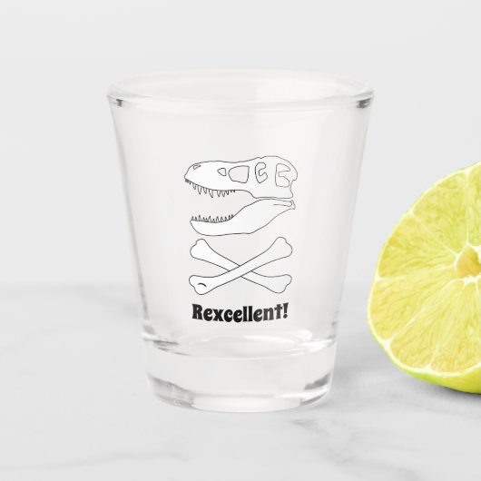 T.レックス恐竜スカル海賊旗 ショットグラス (正面)