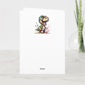 T.レックス恐竜パーソナライズされた誕生日 カード (裏面)