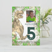 T-レックス恐竜5歳の誕生日パーティー 招待状 (スタンド正面)