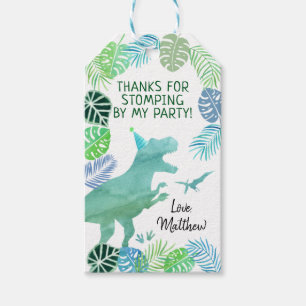 T-レックス緑誕生日ありがとう ギフトタグ