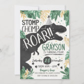 T-レックス誕生日招待状 招待状 (正面)