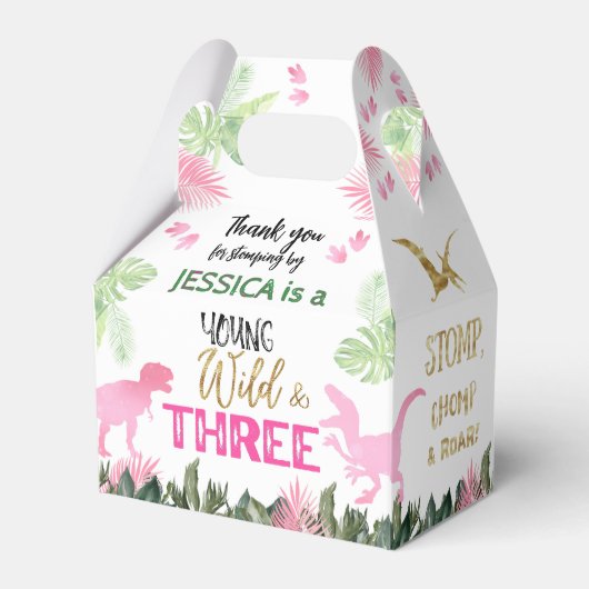 T-レックス ピンク 恐竜 ガール ディノ フェイバーボックス (正面サイド)