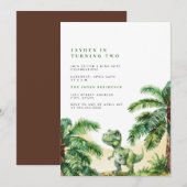 T-レックス 恐竜の誕生日 招待状 (正面/裏面)