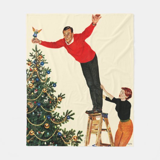 T.木をトッピングする フリースブランケット (正面)