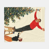 T.木をトッピングする フリースブランケット (正面(横))