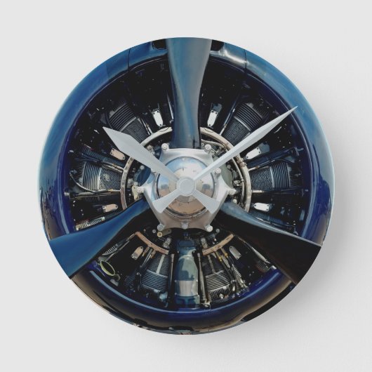 T-28トロイの木馬 ラウンド壁時計 (正面)