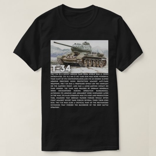 T-34ソ連中戦車 Tシャツ (デザイン正面)