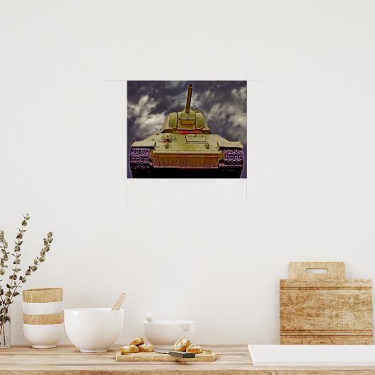 T-34タンロシアのク、ソ連メモリアル、ベルリン – 油/フォー ポスター (キッチン)