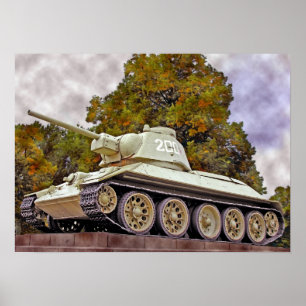 T-34ロシアのなタンク、ソビエト戦争記念物、ベルリン ポスター