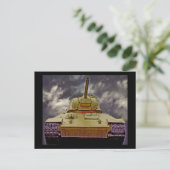 T-34ロシア戦車、ソ連記念碑、ベルリン - オイル/フロ ポストカード (スタンド正面)