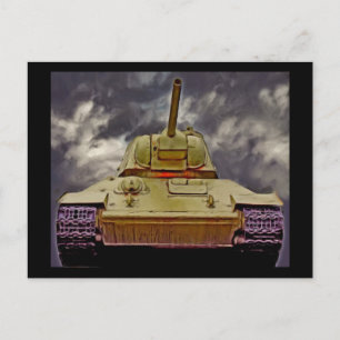 T-34ロシア戦車、ソ連記念碑、ベルリン - オイル/フロ ポストカード
