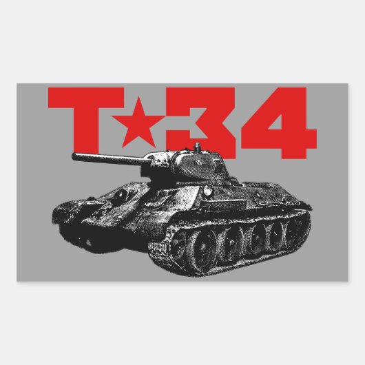 T-34 長方形シール (正面)