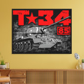 T-34-85ソ連中戦車 キャンバスプリント (インサイチュ (リビング))
