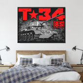 T-34-85ソ連中戦車 キャンバスプリント (インサイチュ (寝室))
