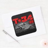 T-34-85ソ連中戦車 スクエアシール (封筒)