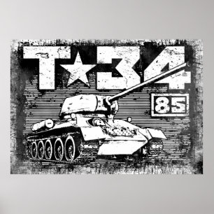 T-34-85ソ連中戦車 ポスター
