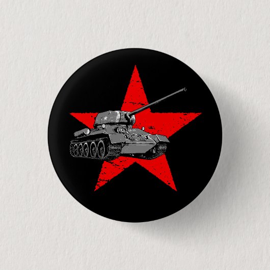 T-34-85ソ連中戦車 缶バッジ (正面)