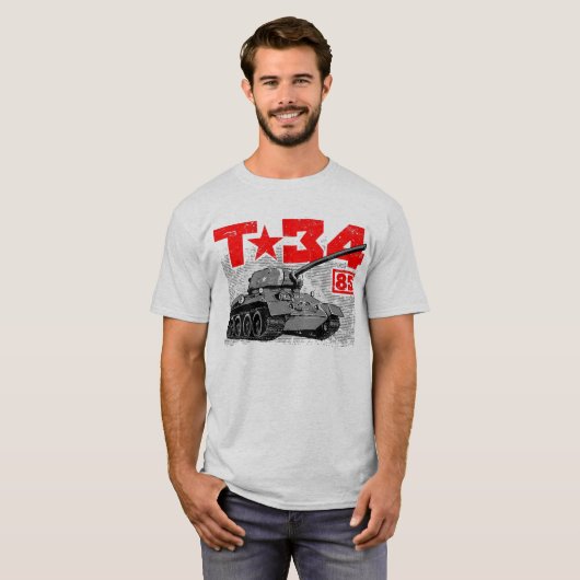 T-34-85ソ連中戦車 Tシャツ (正面フル)