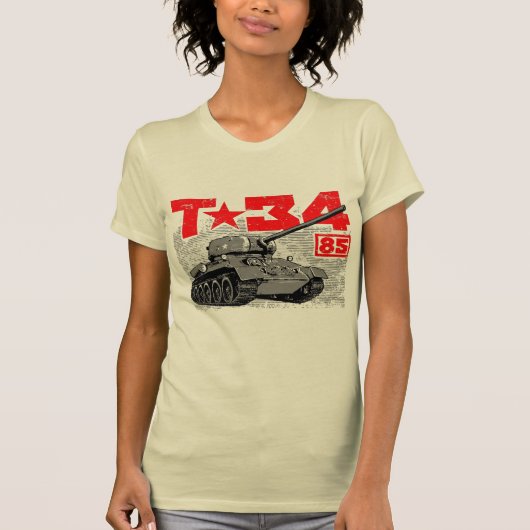 T-34-85ソ連中戦車 Tシャツ (正面)