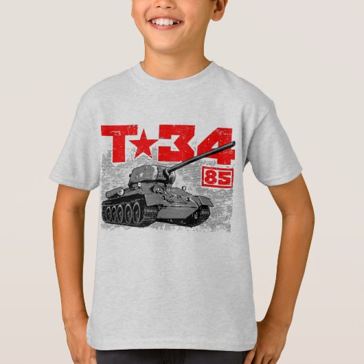 T-34-85ソ連中戦車 Tシャツ (正面)