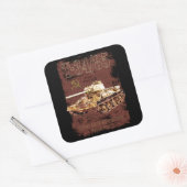 T-34-85第二次世界大戦と国旗のソ連ミディアムタンク スクエアシール (封筒)