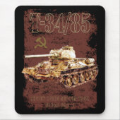 T-34-85第二次世界大戦と国旗のソ連ミディアムタンク マウスパッド (正面)