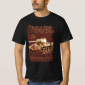T-34-85第二次世界大戦と国旗のソ連ミディアムタンク Tシャツ (正面)