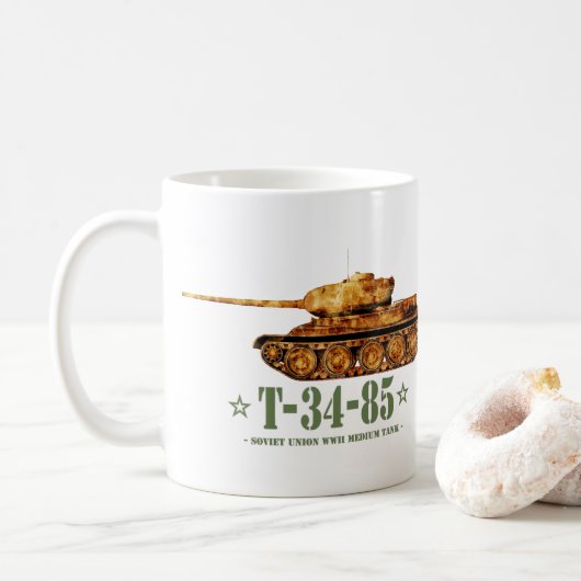 T-34-85第二次世界大戦ソ連中戦車WWII コーヒーマグカップ (ドーナツ)