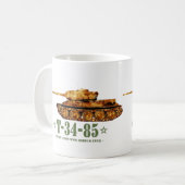 T-34-85第二次世界大戦ソ連中戦車WWII コーヒーマグカップ (正面左)