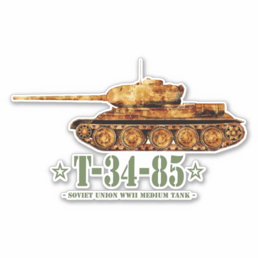 T-34-85第二次世界大戦ソ連中戦車WWII シール (正面)