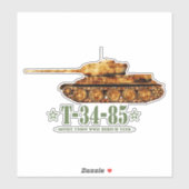T-34-85第二次世界大戦ソ連中戦車WWII シール (シート)