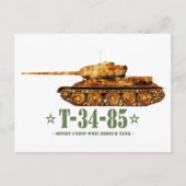 T-34-85第二次世界大戦ソ連中戦車WWII ポストカード (正面)