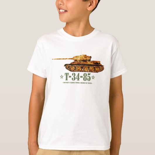 T-34-85第二次世界大戦ソ連中戦車WWII Tシャツ (正面)