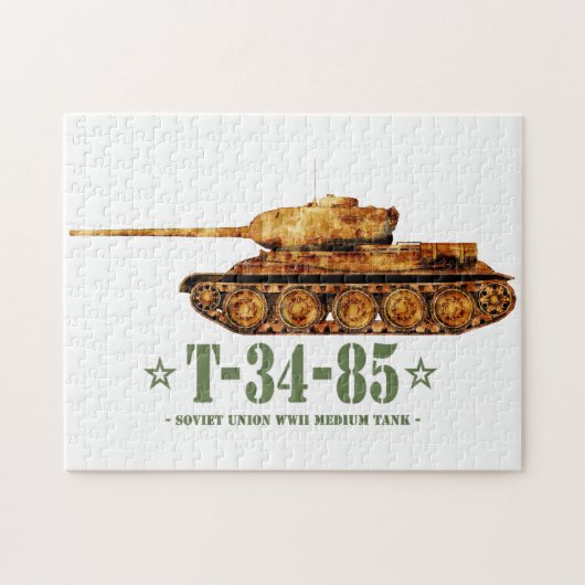 T-34-85 第二次世界大戦 ソ連 中戦車 WWII ジグソーパズル (横)